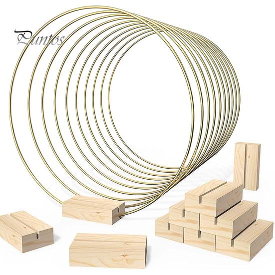 

1 комплект, центральный обруч с цветочным принтом и подставкой, металлический обруч-гирлянда для поделок, свадебных украшений 25 cm