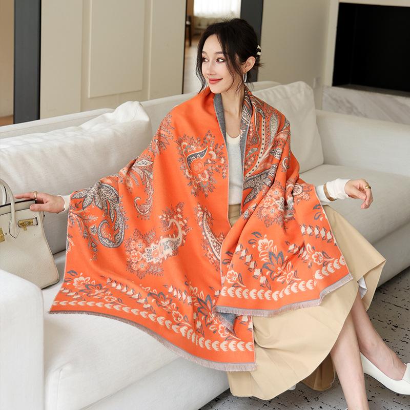65 * 190 cm Autunno e Inverno Nuovo Sciarpa Versatile Semplice Tinta Unita con Frange Imitazione Cashmere Double-Sided Sciarpa Calda Shawl d'Atmosfera