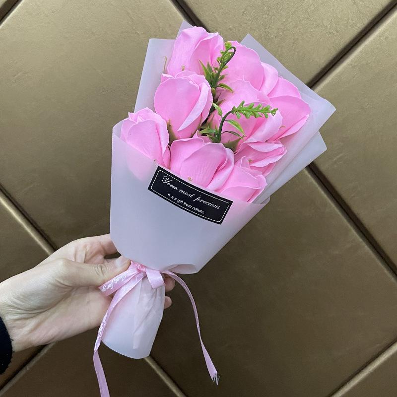 Valentine s Day Gift Box: 9 Rose-Scented Soap Flower Bouquet