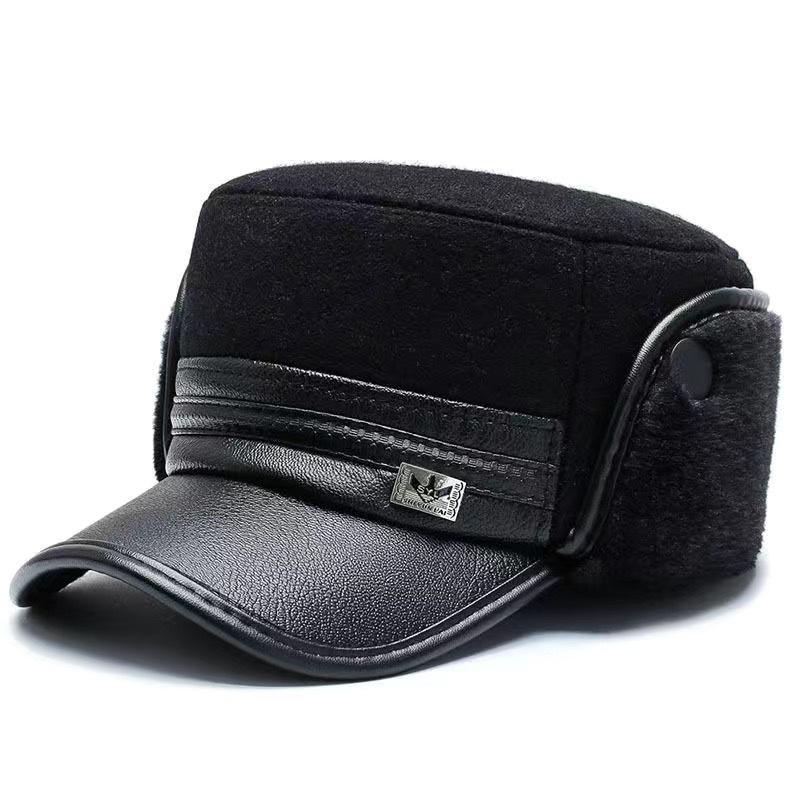 Men's Winter Earmuffs Cotton Hats with Velvet Lining, Windproof & Cold-Proof Duckbill Northeast Hats