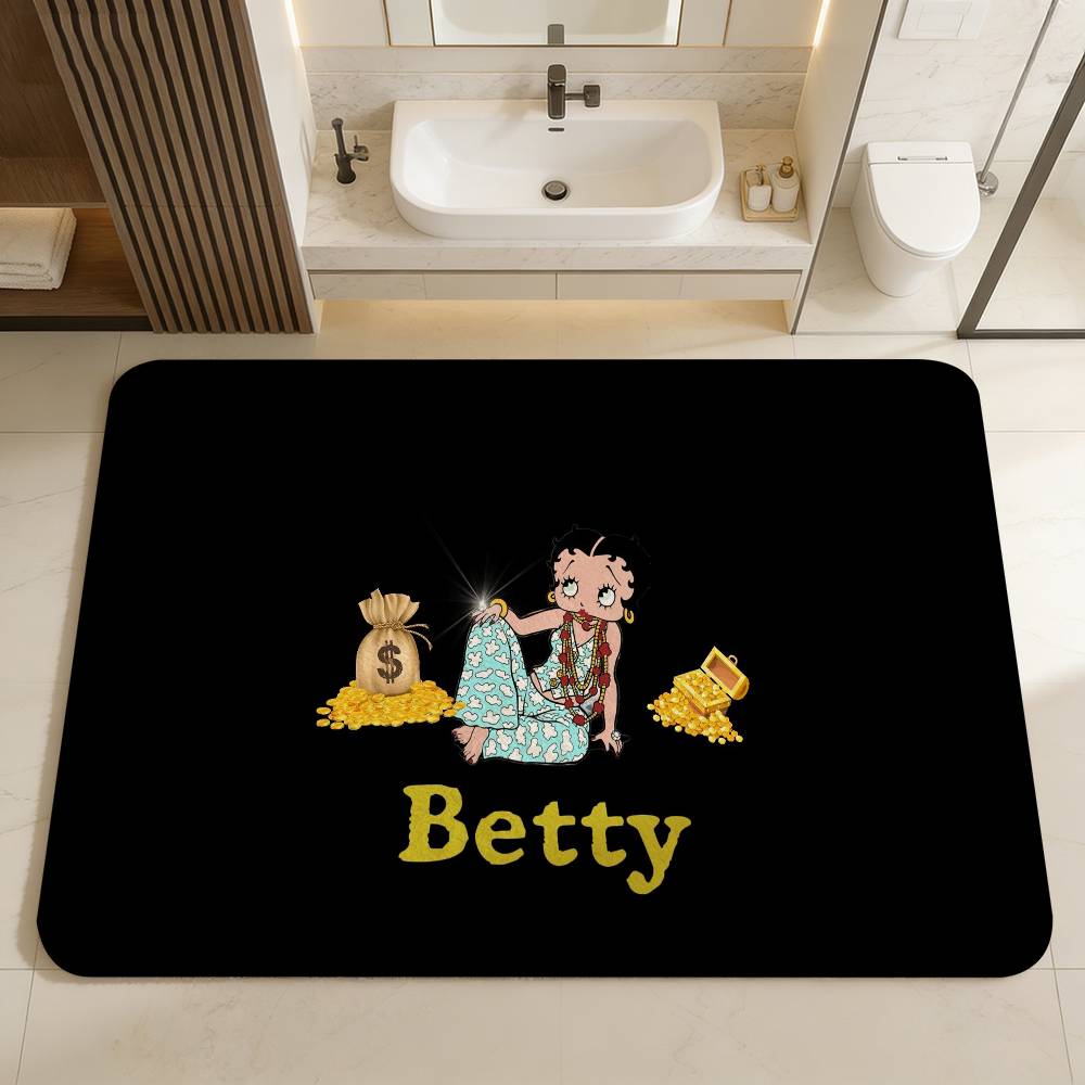 B-Betty Girl B-Boop Door Mat Washable Non-Slip Living Room Sofa Chairs Area Mat Kitchen Doormat Area Rug