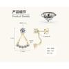 Silvere Glam S925 Sterling Silver Exquisite Back-hanging Moissanite Stud Earrings, A Two-wear Niche Korean Trendy Ear Accessory