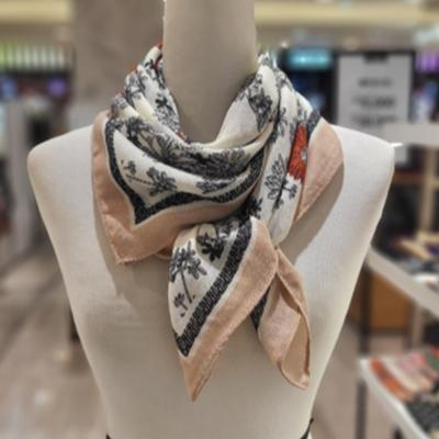 Arnaldo Basini Red Flower Square Scarf (ASB-23FC39FRA)