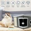 Cat Beds Foldable Indoor Cat House with Ball and Scratch Pad Durable Comfortable Square Kitty Hideaway Pet Supplies Accessories