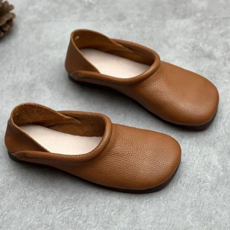 Fashion Flats Women Loafers Shoes Designer Leather Casual Shoes Autumn Soft Oxford Shoes 2024 New Trend Walking Cozy Chaussures Femme