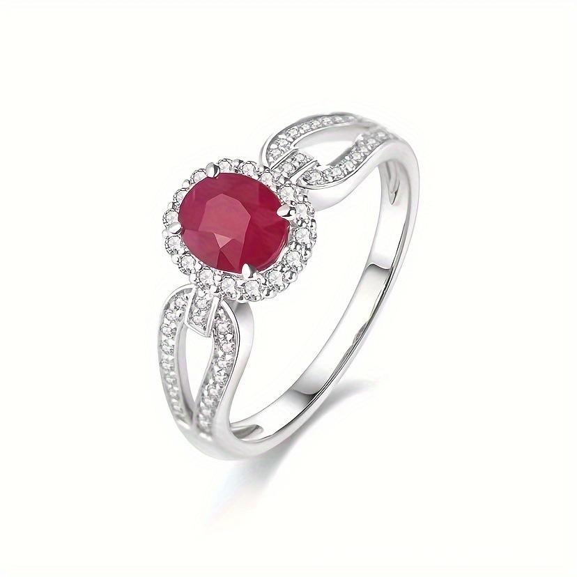 Korean version of simple personality trend European and American fashion light luxury colored treasure ring diamond jewelry factory batch no. 6 красный