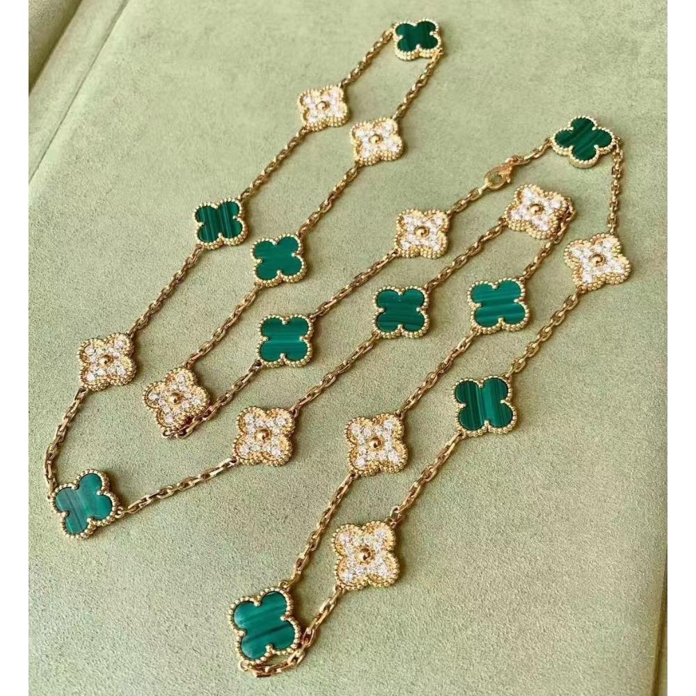 Lucky Four Leaf Clover Necklace 20 Flower Necklace Fritillary Carnelian Sweater Chain