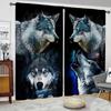 Wild Wolf Animal Round Shiny Moon Budget Friendly Curtains Blinds Suitable for Living Area Kids Bed Room Bathroom Kicthen Door Home Decoration