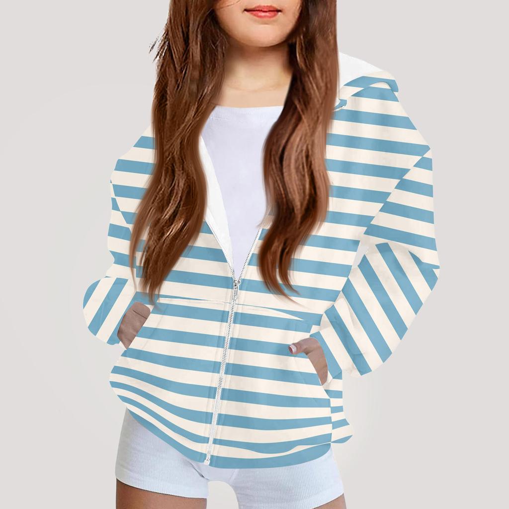 Children's Fashion Printed Long Sleeved Hooded Sweatshirt Girls' Hoodie Jacket