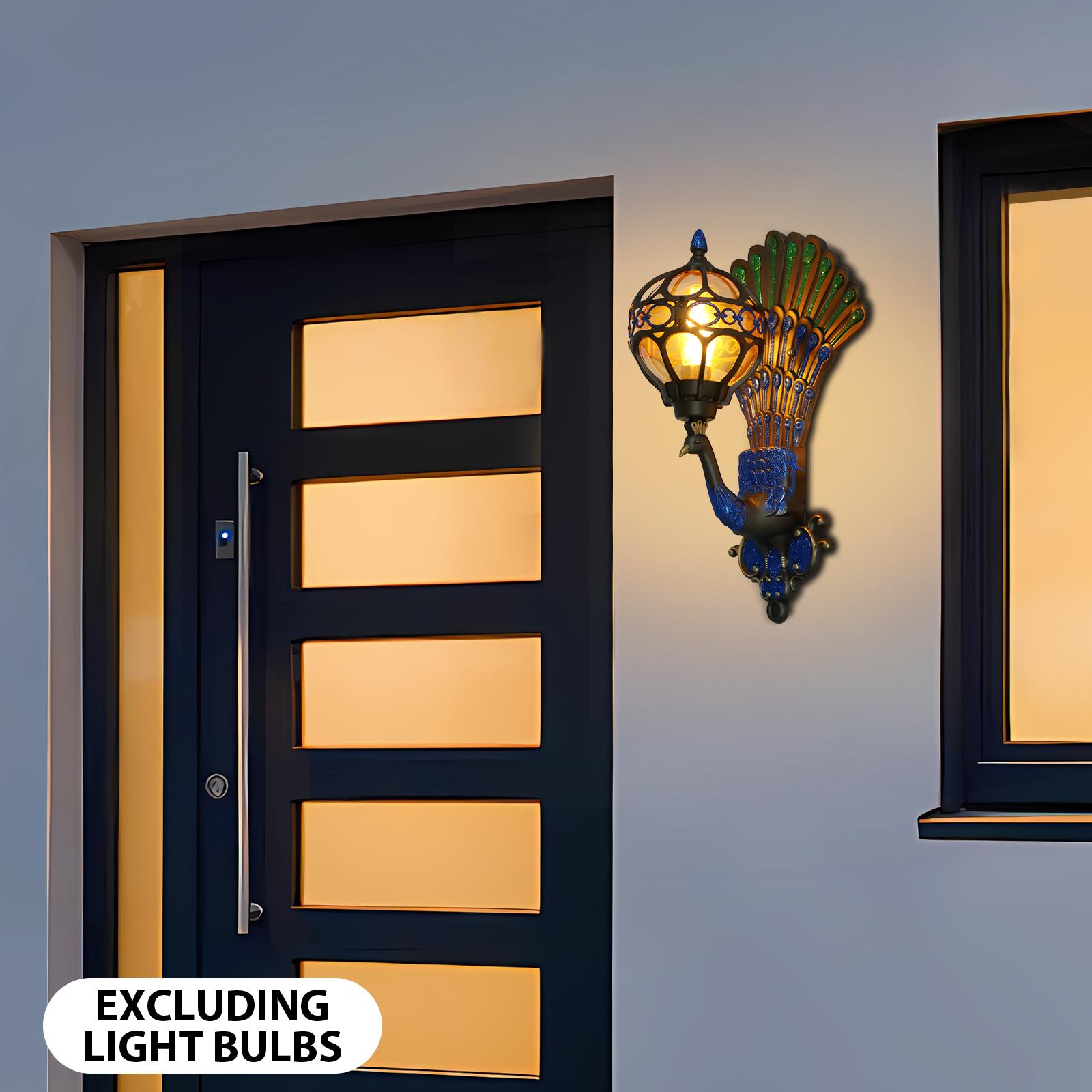 

Indoor Phoenixs ShapeWall Lamp with E26 Holder Fit 32.29-161.46ft² Area,110V Wall Light Fixture for Bedroom Bathroom Living Room зелений