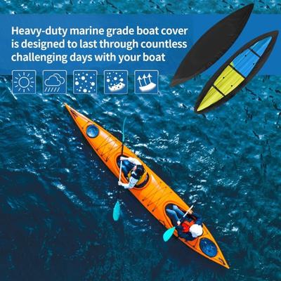 Kayak Cover 210D Heavy Duty Waterproof Canoe Cover Fade-Resistant Kayak Accessory UV Protection