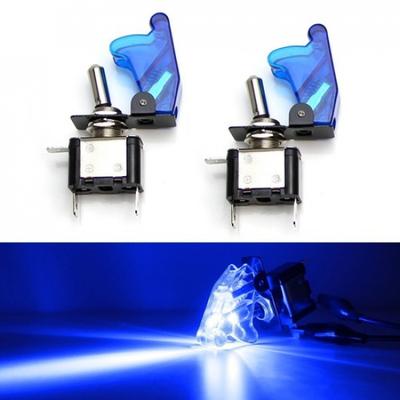 Aircraft Style 12V/20A Blue LED Illuminated On/OFF SPST Toggle Switch W/ Cover