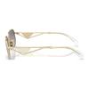 Prada Logo Temples Irregular Sunglasses Unisex Couple Style Gold