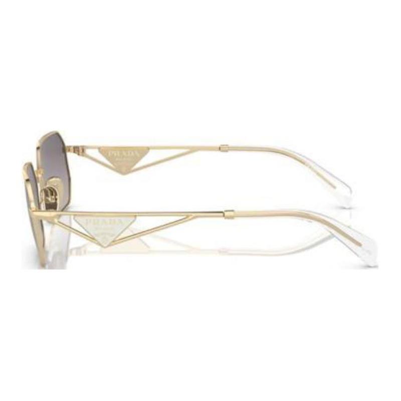 Prada Logo Temples Irregular Sunglasses Unisex Couple Style Gold