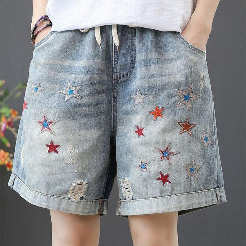 

Шорты женские джинсы летние хлопковые джинсовые винтажные свободные повседневные джинсы с высокой талией XXL