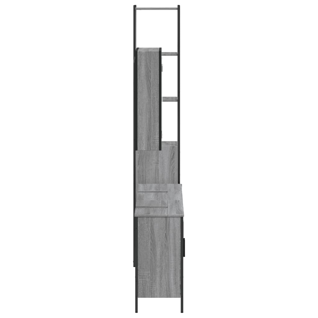 Vidaxl 4-Piece Bathroom Cabinet Set, Sonoma Grey Oak