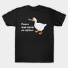 Men Black Print T-shirt Peace Was Never An Option Goose Game No-Cut Transfer Paper Print Cotton Tshirt