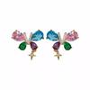 Pinkdudu Butterfly Earrings Colorful Zircon Earrings for Women Fresh & Dainty Stud Earrings PD1884