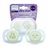 Baby Pacifier - Philips Avent - Ultra Start Nighttime SCF075/18 - Orthodontic Luminous Silicone 0 To 2 Months - Pack of 2