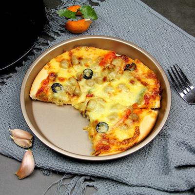 5-10 Polegadas Aço Carbono Forma Redonda para Pizza Antiaderente para Assar Forno Assadeira Prato para Bolo Pastelaria Acessórios de Cozinha
