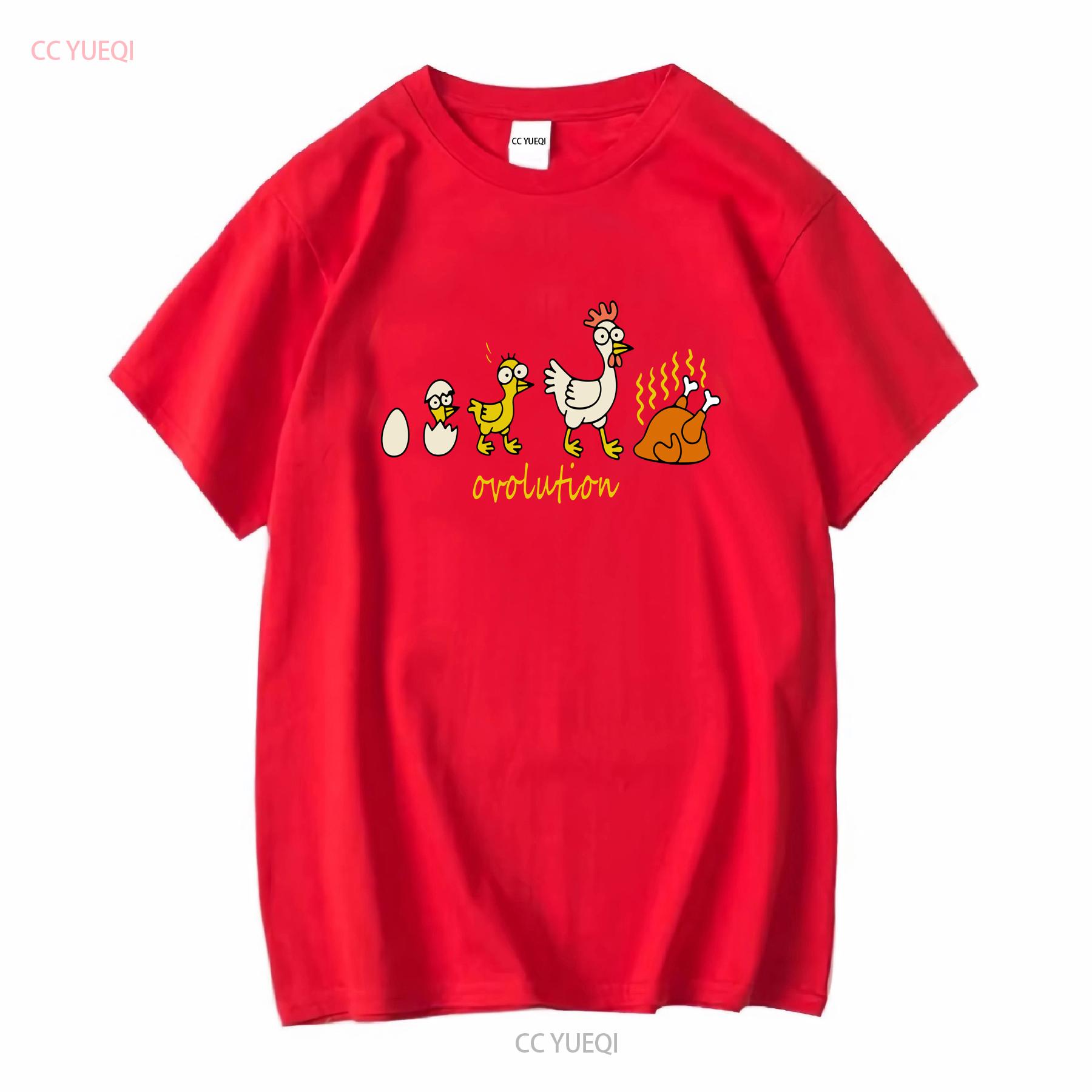 OVOLUTION FUNNY T SHIRT Chicken Chick Evolution Joke Party Fun Top long or short sleeves vintage Washed Comfortable Slightly S