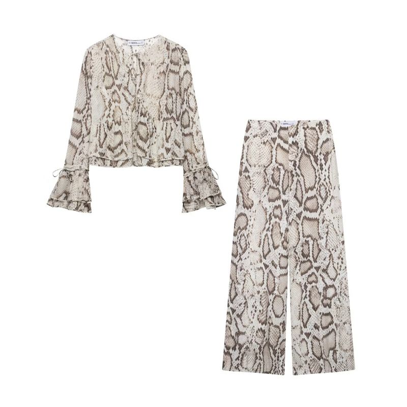 Kaslead New Arrival Women's Clothing Fashion Style Fashion Animal Pattern Shirt Casual Pants 3716826 3660828