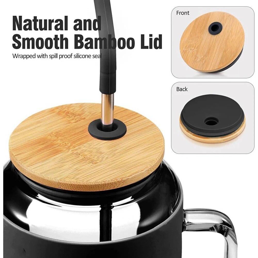 1200ml Glass Cup With Lid and Straw Bubble Tea Cup With Cup Cover Juice Glass Beer Can Milk Mocha Cups Breakfast Mug Drinkware