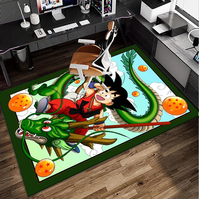 Goku Anime Office Rug Chair Mat, Game Carpet, Suitable for Front Door, Bedroom, Living Room, Desk, Holiday Gift