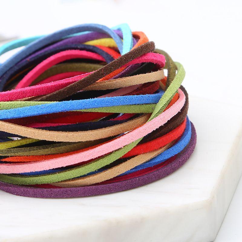 4 Meters Long 3mm Wide Korean Fleece Rope Deerskin Strap Suede Gift Box Decorative Ribbon Imitation Leather Rope DIY Jewelry