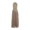 2026 European and American spring fashion new woven gold fabric splicing satin sleeveless dress dress
