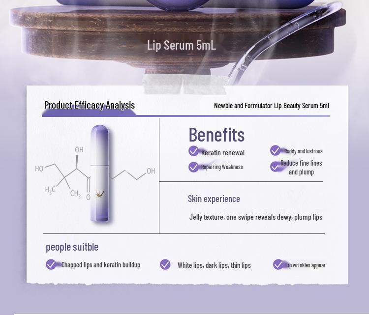 Newbie & Formulator Lip Essence: Moisturizing & Nourishing Lipstick, Reduces Lip Lines & Anti-Cracking Formula