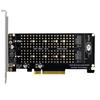 Data Transmission M.2 NVME To PCIE X8 2 Slot Card with Gold Plated Circuit Board for Data Backup