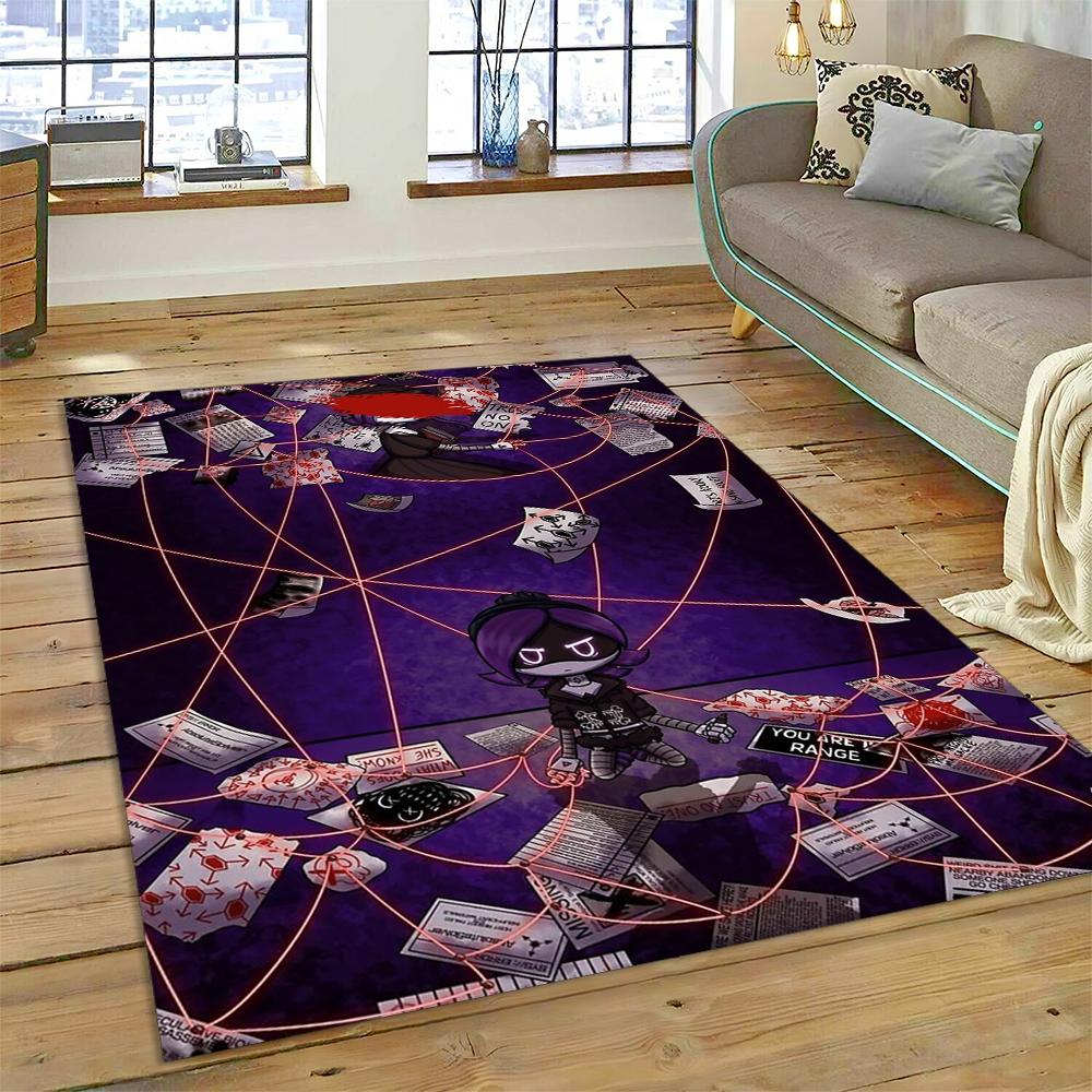 2025 New Style Cartoon Murder Drones Uzi Robot 3D Rug Carpet for Living Room Bedroom Home Decor, Floor Mat Non-slip Sofa Doormat