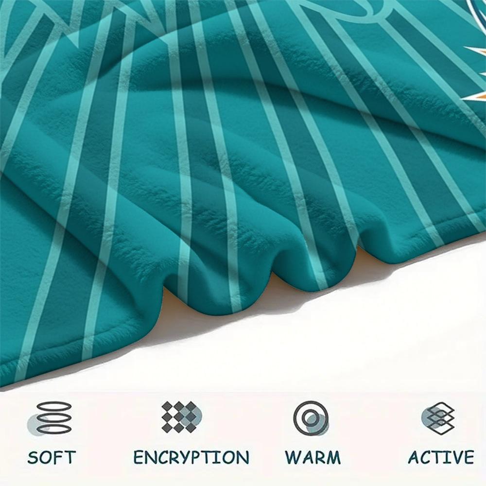 Miami Dolphins Print Flannel Blanket High Quality Warm Comfortable Cover for All Seasons Perfect for Gifts Home Decor