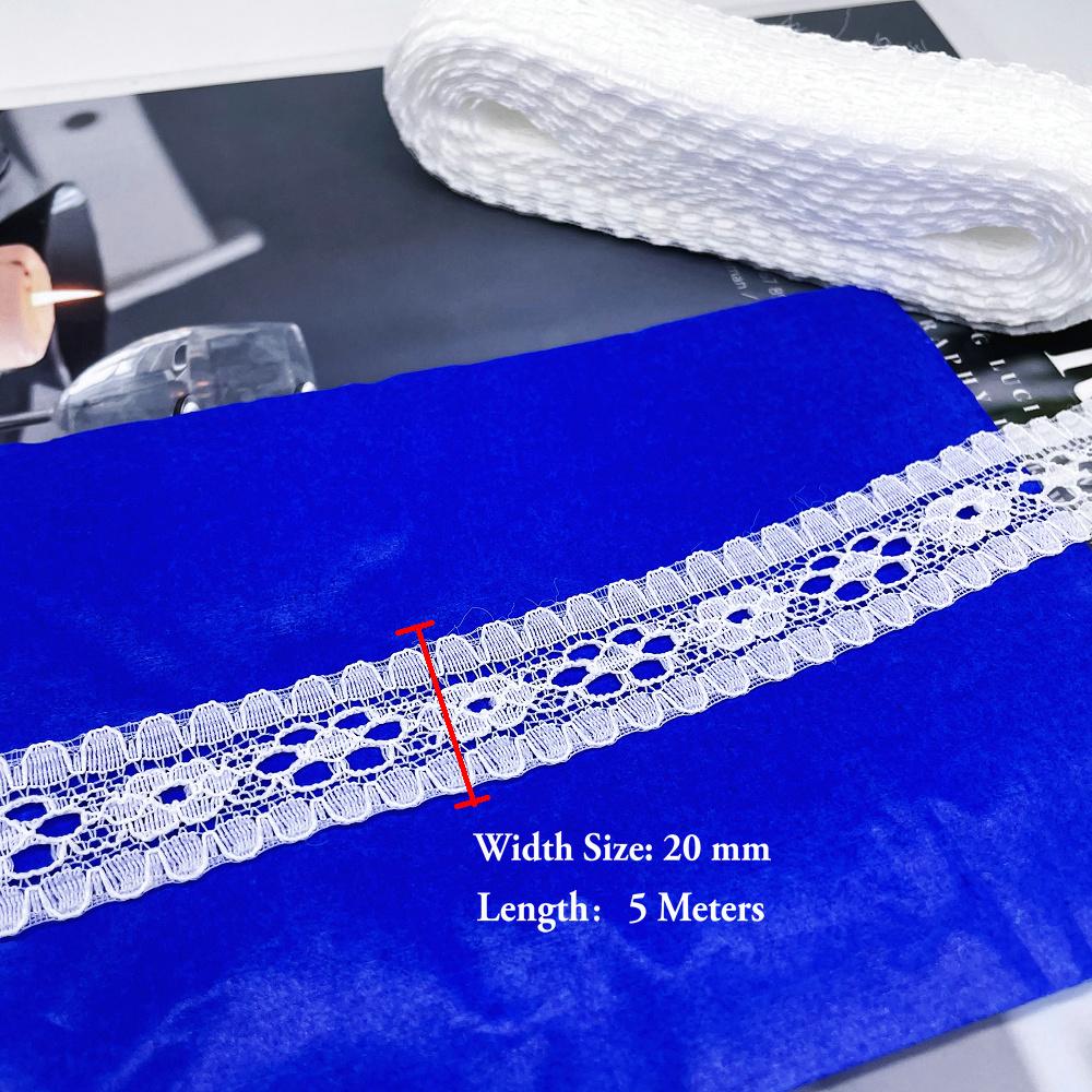 5 Meters White & Black Lace Ribbon Assorted Floral Trims for Gift Wrapping Christmas Wedding Decor DIY Crafts Sewing Accessories