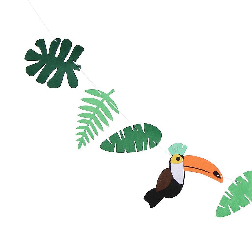 Hawaiian Toucan Leaf Flower Felt Banner Summer Garland Wedding Party Decor