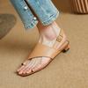 Fashion 2025 New Woman Genuine Leather Summer Sandals Kitten High Heels Party Prom Shoes Sandals Fashion Pumps Heels Shoes for Women