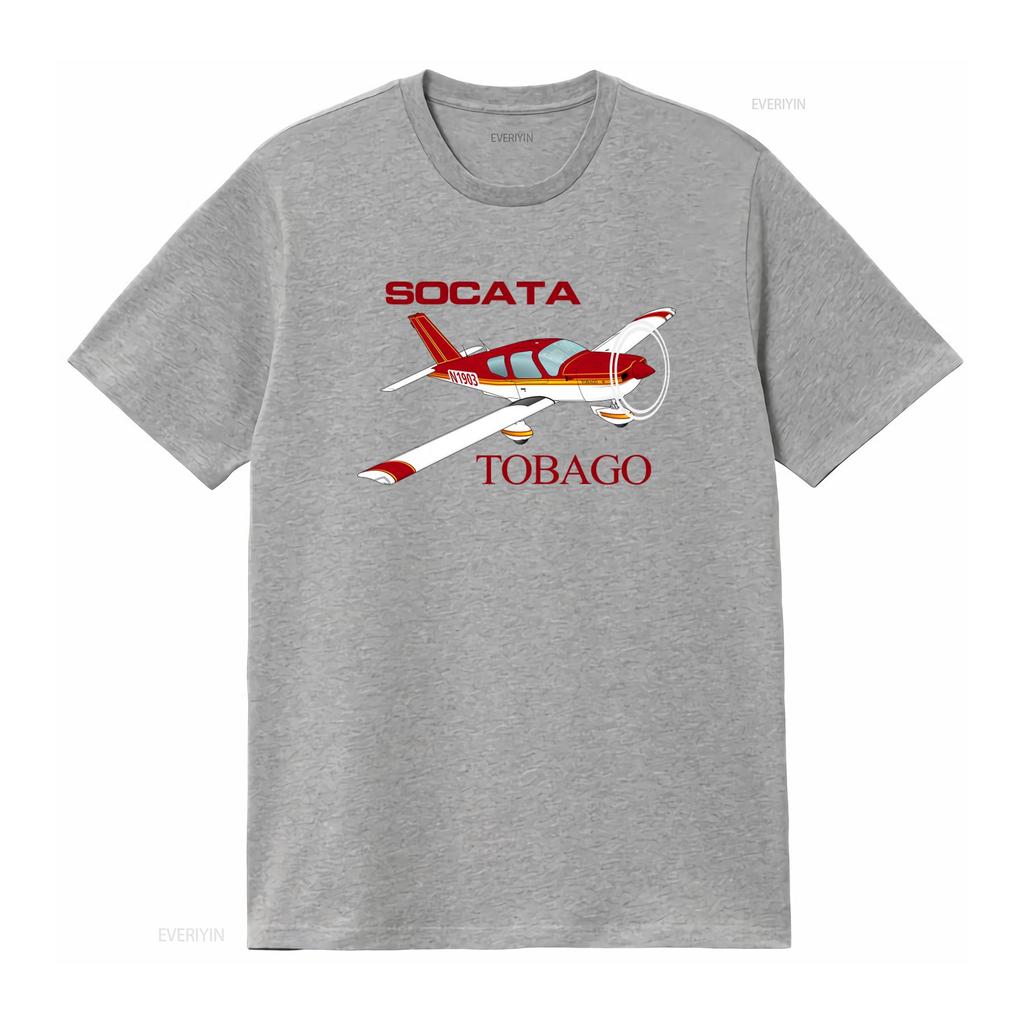 Socata Tobago Tb 10 Airplane Print T Shirt for Casual Fashion vintage Washed Comfortable Top For Everyday Wear graphic fashion
