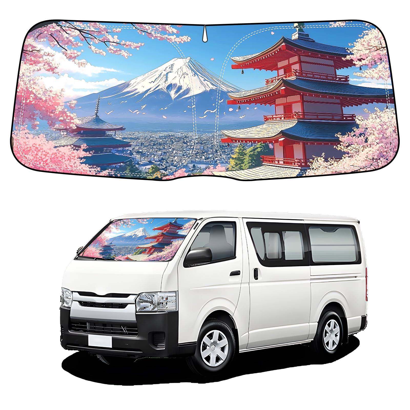 

BLUESEATEC Toyota Hiace 200 Series Стандартный кузов Солнцезащитный экран на лобовое стекло HIACE H200 Не требуется присосок Теплоизоляция Защита от УФ-лучей Сон вздремнуть