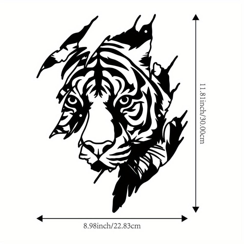 Iron Tiger Wall Art Outdoor Garden Sculpture Fence Balcony Decor
