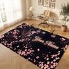 Floral Garden Theme Crystal Velvet Floor Rug Personalized Custom Name Text Warm Carpet Home Decoration
