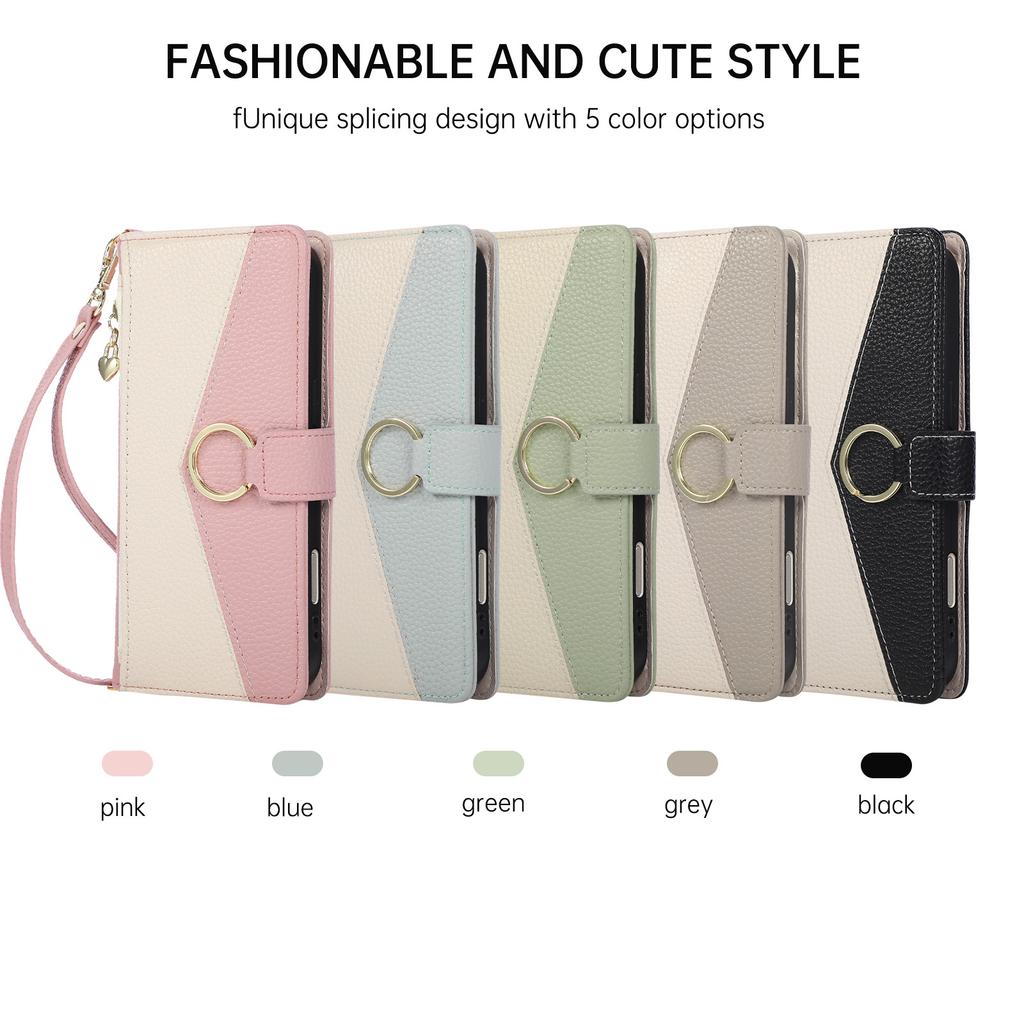 Luxury Zipper Leather Magnetic Flip Wallet Case for iPhone 17 Pro Max 17Air 16 15 14 Multiple Colors Lanyard Card Holder Cover