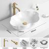 Tengxiang Ivory White Ceramic Marble Countertop Single Hole Top-Mount Sink