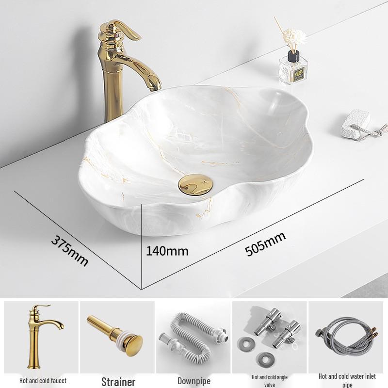 Tengxiang Ivory White Ceramic Marble Countertop Single Hole Top-Mount Sink