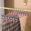 20Pcs Stainless Steel Pant Hangers Windproof Anti-slip Skirts Rack Clip with Clip Adjustable Closets Storage Organizer