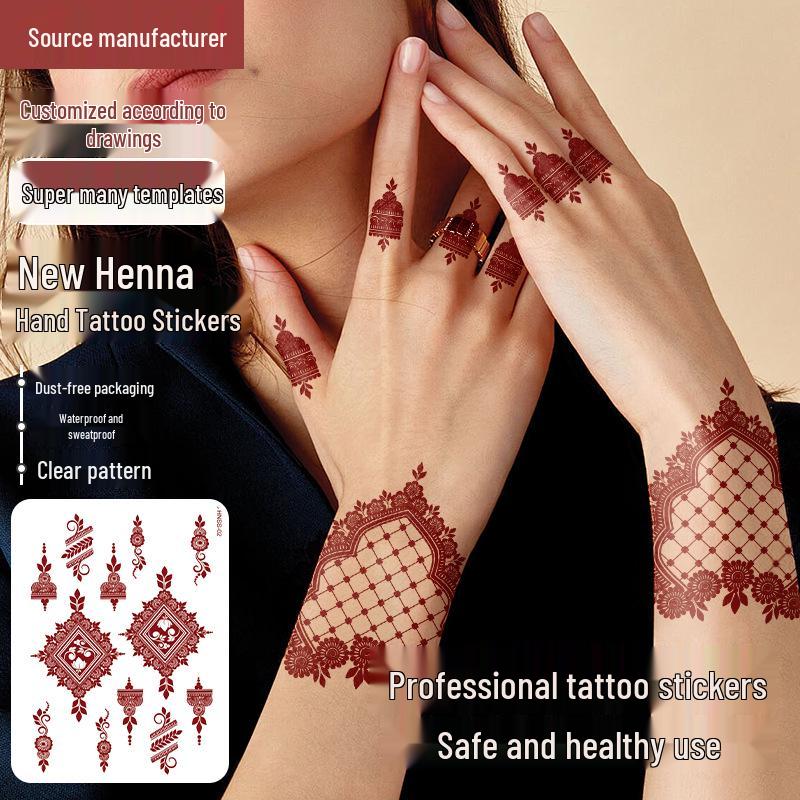 Disposable Sweat-Proof Henna Tattoo Stickers: Long-Lasting, Realistic, Temporary Designs