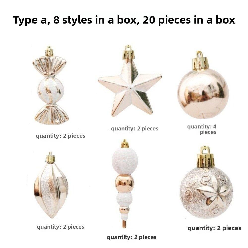 29/20Pcs Star Xmas Tree Hanging Ornaments Champagne Merry Christmas Decorations  Home New Year Decor