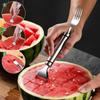 2-in-1 Stainless Steel Fruit Cutter Portable Watermelon Fork Watermelon Cutter Slicer Tool Fruit Forks Slicer for Home Kitchen