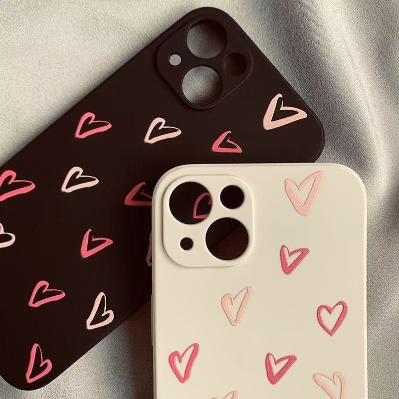 The new full-screen love is suitable for iphone17/15promax transparent mobile phone case 13pro Apple 16 anti-drop 14.