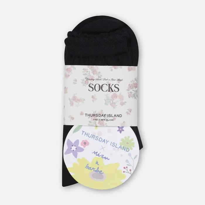 Misua Side Flower Socks_T264MSC276W